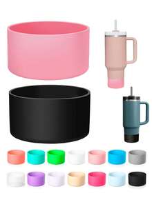 2 piezas/1 pieza Funda de silicona para vasos, cubierta protectora anti-arañazos y abolladuras, se ajusta a vasos de vidrio de 40oz, 30oz, 20oz, compatible con vasos y tazas aisladas, accesorios para vasos para deportes y actividades al aire libre