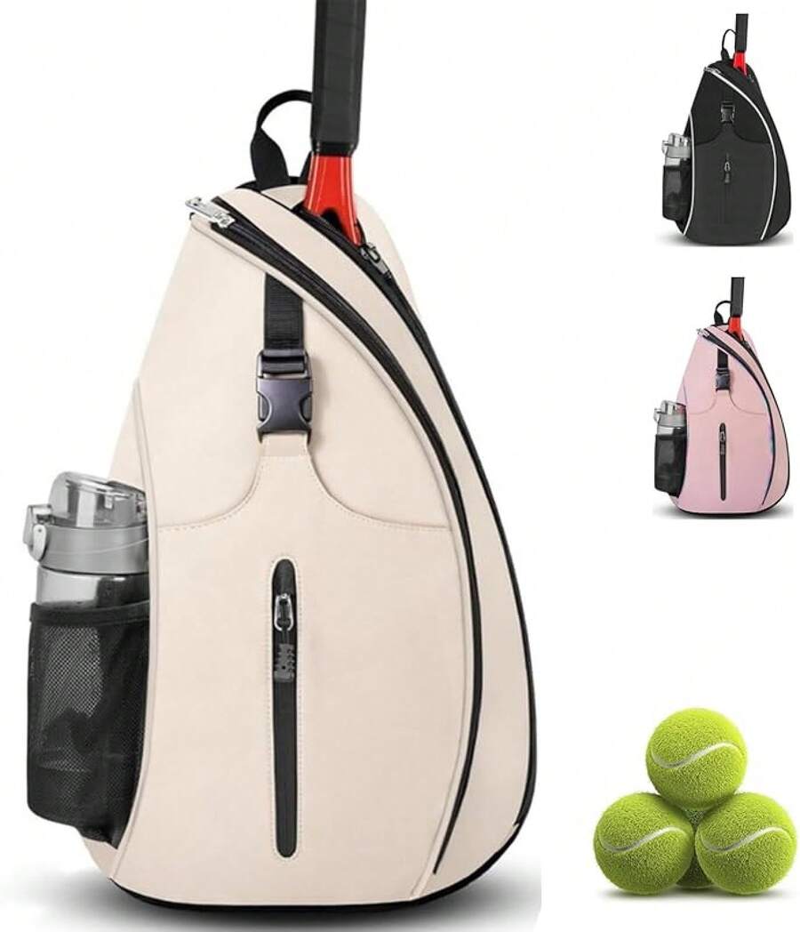 Tennis Bag, Padel Racket Backpack, Tennis Backpack For Women And Men, Water Resistant Tennis Bag, For Badminton Rackets And Other Sports Accessories - Blanco - View 1