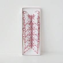 6Pcs New Christmas Decor Butterflies Christmas Tree Hanging Decor Glitter Simulation Butterfly Scene Ambience Arrangement Decor Home Decor Christmas Decorations Room Decor Winter