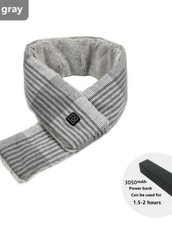 Rechargeable Heated Scarf, Fashionable Heated Neck Scarf, Electric Heated Neck Warmer, 3-Level Temperature Control, Washable And Warm (Including 3050 MAh Mobile Power Supply)  Smart Heating Scarf, Heating Scarf, USB Rechargeable, 3 Adjustable Levels, Neck Warming, Washable (Includes 3050mAh Battery)