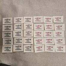 100%纯棉布标签 - DIY服装标签、服饰标签、可水洗纺织标签，适用于服装、娃娃衣服和手工艺品 - 卡其色 - 查看 9