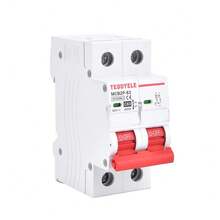 2 Poli (2P) Interruttore di circuito solare CC con protezione da sovraccarico e cortocircuito - Interruttore di circuito industriale pesante montato su guida DIN, adatto per pannelli solari, sistemi di energia rinnovabile, telecomunicazioni - Compatibile con 6A/16A/20A/32A/40A/50A/63A - Senza fusibile richiesto, design compatto, struttura durevole, specializzato in ingegneria elettrica