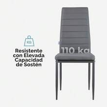 Baroni Home Set Of 4 Sillas De Comedor Con Respaldo Alto Y Asiento Ergonómico Con Costuras Decorativas, Sillas Elegantes Acolchadas En Terciopelo Con Estructura De Acero, 42x43x98 Cm, Terciopelo Negro - 灰色的 - 查看 6