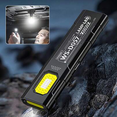 KENSUN 1 pieza Linterna llavero LED portátil con luz lateral COB, linterna mini recargable por USB-C, linterna de bolsillo EDC, lámpara de trabajo de inundación, con imán