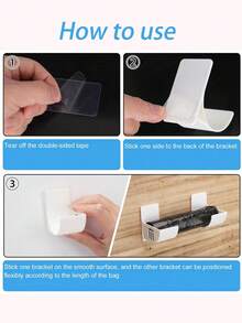 2/4 件无孔垃圾袋收纳架，壁挂式厨房收纳架，可调节角度，用于存放垃圾袋、雨伞、窗帘杆、擀面杖、保鲜膜、铝箔，适用于家庭、餐厅、酒店，可作为父亲节、母亲节等节日的礼物