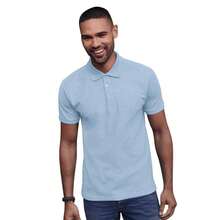 Mens RingSpun Cotton Short Sleeve Polo Shirt (Sky Blue) - Blue - View 3
