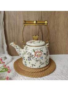 1pc Vintage Enamel Drip Coffee Pot, Household Teapot, Cold Water Pot, Oil Pot, Tea Pot, Milk Tea Pot, Household Manual Drip Coffee Pot, Enamel Water Pot, Heat-Resistant Tea Enamel Pot, Enamel Coffee Pot, Thick Enamel Oil Pot, Retro Restaurant Tea And Water Pot, Milk Tea Pot, Multi-Capacity Teapot 1.5L - Multicolor Teapot - View 16