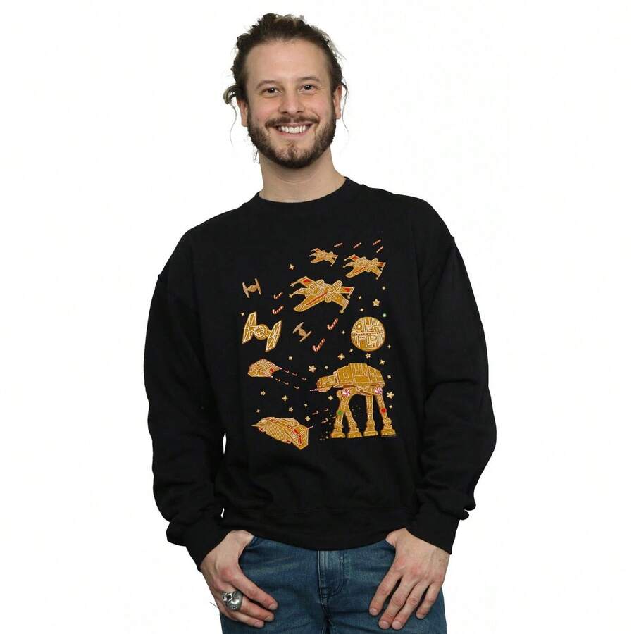 Star Wars Mens Gingerbread Battle Sweatshirt (Black)