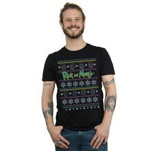 RICK AND MORTY Mens Christmas Faces TShirt (Black) - Kaffeebraun - Übersicht 1