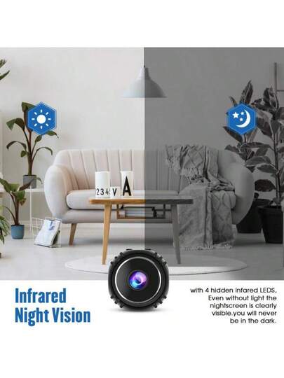 1pc Mini Intelligent HD Camera, Home Security Portable Wireless WiFi 2.4G Mobile Phone Remote Monitoring, Video Recording Function, Baby Monitor, Nanny Motion Detection Function. view 6