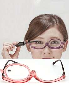 Enlarged Presbyopia Glasses, Rotating Makeup Glasses,Folding Glasses, Cosmetic Universal Glasses,Lightweight Polycarbonate Frames For Presbyopia, Makeup Reading Glasses Magnifying, Eyewear Accessory, Cat-Eye Frames, Durable Eyewear,Women's Multi-Functional Magnifying Mirror & Reading Glasses With Foldable Design