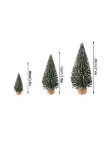 Mini Christmas Tree Desktop, Artificial Christmas Pine Tree, Mini Bottle Brush Trees Tabletop, Small Sisal Trees With Wooden Bases, For Xmas Tabletop Crafts, Xmas Holiday Decor, Indoor Decor Christmas Decorations Winter Room Decor