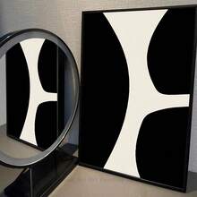 1pc/3PCS Wall Arts Posters Modern Abstract Geometric Beige Black Bohemian Poster Canvas Art, Suitable For Residential And Dormitory Walls, Living Room And Bar Decoration, Dining Room Or Bathroom, Room Decoration, Frameless High-Quality, Indoor/Outdoor Canvas Art, Frameless/ With A Frame