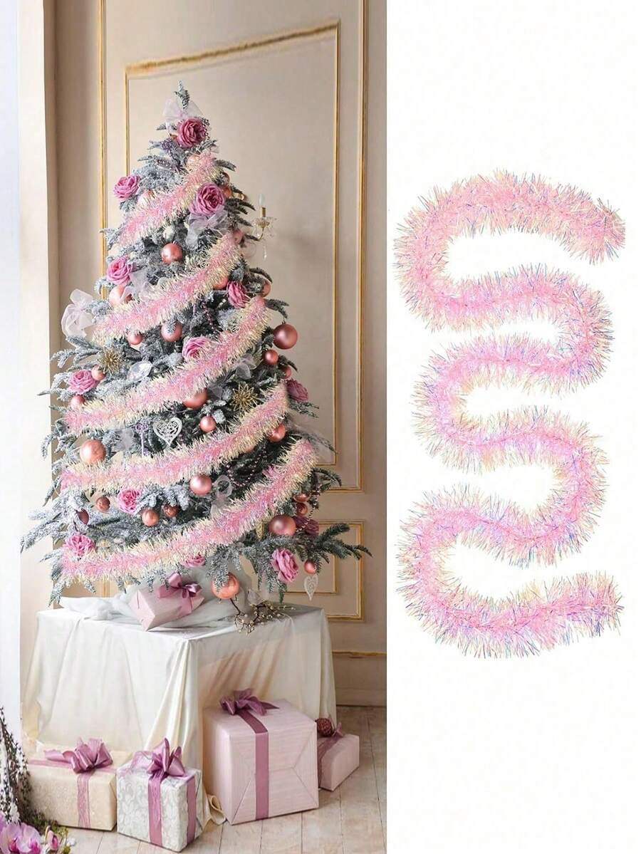 1 Set de tiras decorativas coloridas, tiras decorativas navideñas, tiras de decoración para jardín al aire libre, tiras de decoración interior, suministros para decoración de árbol de Navidad, decoraciones navideñas para el hogar, decoración de habitaciones, decoración de invierno - Multicolor - Ver 1