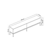 Dmora Espero - Mobile Porta tv, 30x180x47h cm Nero, Modulabile