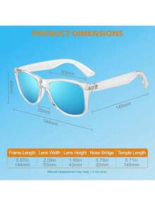 Gafas de sol polarizadas LINVO para hombres, gafas de sol para conducir, diseño retro de los 80, cuadradas - transparente - Ver 5