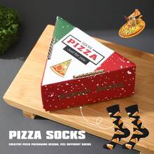 1 Paio Di Calzini Multicolore Alla Caviglia, Confezione Regalo Unisex Per Coppie, Calzini Morbidi A Tema Pizza, Design Creativo Ispirato Al Cibo, Comodi E Versatili, Adatti Per Compleanno, San Valentino, Pasqua, Ramadan, Appuntamenti, Riunioni Familiari, Feste, Vacanze, Moda Unica Per Uso Quotidiano