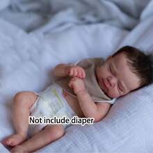 48cm 19 pollici Bambola neonato reborn in vinile morbido con pelle dipinta 3D e vene visibili come un vero neonato addormentato, giocattolo per il bagnetto per bambini, regalo di compleanno (il genere della bambola è casuale)