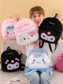 1 pieza Mochila pequeña para niños con diseño de Kuromi, Hello Kitty y Melody, mochila de día linda y de gran capacidad con correas ajustables - Multicolor - Ver 3