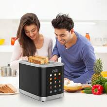 2 Slice Toaster, Touch Screen Toaster 1.5 In Wide Slot For Bread, English Muffins, Croissants, And Bagels, 5 Adjustable Toast Settings, Cancel And Defrost, 6 Bread Types & Shade Settings - US A Type Plug(110-127V) - View 4