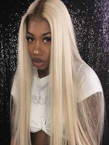 Omber Blonde Straight Lace Frontal Wigs For Women 13X6 HD Transparent Lace Front Wigs Human Hair 250 Density Brazilian Remy Glueless Wigs Human Hair Pre Plucked Bye Bye Knots Blonde Colored Bone Straight Wig Human Hair With Baby Hair - 根染&漸變色 - 查看 9