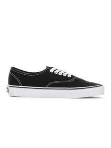 Vans 正品男女运动鞋，休闲日常通勤街头滑板旅行上学下班后休闲轻便低帮透气帆布系带简约防滑硫化耐用经典黑色 VN000EE3BLK - 黑色 - 查看 3