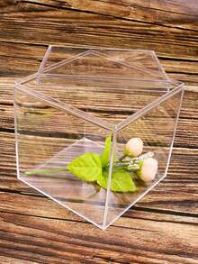 1 pièce Boîte de rangement carrée en plastique transparent avec couvercle supérieur et inférieur. Boîte d'affichage en acrylique pour bijoux, cosmétiques, figurines, bonbons de mariage. Convient pour le stockage de petits articles, l'affichage de bijoux et l'exposition de figurines. Idéal pour les passionnés d'artisanat, les propriétaires de bijouterie et les collectionneurs de figurines.
