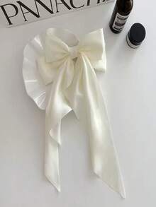 Large Retro Ribbon Bow Hair Clip, Super Fairy Temperament Hair Clip At The Back Of The Head, Spring Clip Hair Accessory