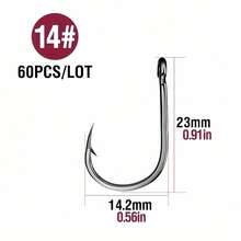 盒装鱼钩 - 不锈钢鱼钩带收纳盒，淡水和海水垂钓的理想之选，渔具配件|不锈钢钩|经久耐用，渔具配件 - 黑色 - 查看 12