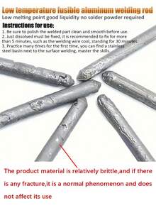 3pcs Universal Welding Rod, Repair Low-Temperature Welding Rod, Water Tank Pipe Welding Tool, Low-Temperature Easy Welding Strip, Easy Melting Powder Core Welding Rod, Brazing Strip, Stainless Steel Copper Iron Aluminum Welding Tool - Silver - View 12