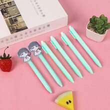 Cartoon Signature Pen, Customized Creative Acrylic Sticker Push-Button Ballpoint Pen, Personalized Cartoon Anime Acrylic Neutral Pen Accessories, Promotional Signature Pen