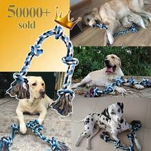 加厚狗狗牵引绳玩具 - 坚固耐用，可用于清洁牙齿，适合拔河和重度咀嚼。适合所有犬种和体型，包括幼犬和成年犬。这款牵引绳玩具结构坚固，采用加固设计，是活跃犬类的理想选择。 - 彩色 - 查看 10