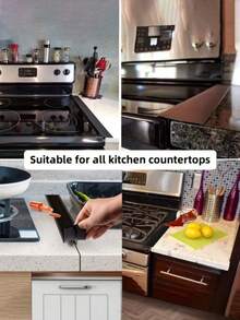 Silicone Stove Gap Cover, Kitchen Counter Gap Filler, Heat Resistant Oven Gap Filler, Between Kitchen Appliances Washing Machine And Stovetop, Stickers, Wall Decal, Vinyl Decal For Home Decorations, Spring Decoration Items Refresh Your Home, Festival Decoration Stickers Gifts Birthday Graduation-A11-Stove Cover Seal Strip, Kitchen Counter Protector | Heat Resistant Silicone | Stop Spills, Crumbs & Puppy Messes | Home Kitchen Room Decor | Essential Kitchen Accessories | Win Your Puppy Keep Game