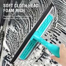 Herramienta de limpieza de vidrio 4 en 1, limpiador multiusos con raspador y cepillo - Raspa, limpia y rocía fácilmente - Herramienta de limpieza multiusos para baños, espejos, ventanas, azulejos - Mango ergonómico, sin necesidad de baterías, imprescindible para el hogar y la oficina, herramienta de limpieza de baño