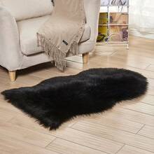 1 pieza Alfombra de peluche suave de piel sintética, Alfombra suave para dormitorio, Alfombra esponjosa, Alfombra shaggy para sala de estar, Alfombra gruesa, Alfombra de otoño/invierno