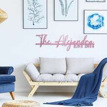 1 pezzo Targa metallica personalizzata rosa - Targa con testo e firma personalizzati, materiale resistente alle intemperie, design orizzontale moderno per decorazione porta d'ingresso, arte da giardino, regalo di inaugurazione casa (senza elettricità necessaria), decorazione da parete esterna in metallo, senza design di sfondo