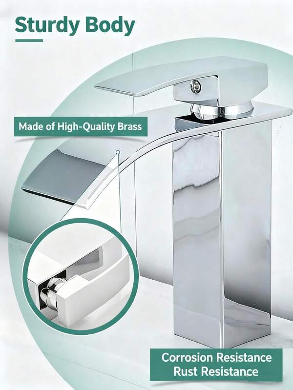 Grifo de lavabo de baño de una sola manija para agua caliente/fría, grifo esencial para baños modernos