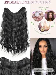 20 Inch Water Wave Hair Extension Wig 5 BB Clip Style Fluffy Curly Hair Extension Wig Synthetic Heat-Resistant Fiber Suitable For Women's Daily Holiday Wear