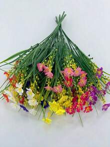 5 قطع/10 قطع من النباتات الاصطناعية متعددة الألوان مع ثمار وأزهار البابونج الصغيرة، ديكور منزلي نباتات خضراء مزيفة، مناسبة لعيد الميلاد، عيد الحب، عيد الأم، عيد الأب، عيد الفصح