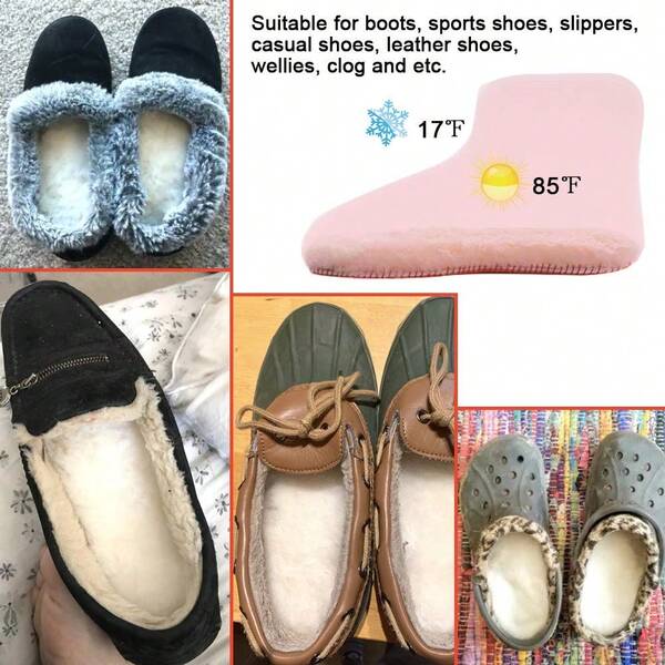 Semelles intérieures en peau de mouton pour femmes et hommes, semelles épaisses et chaudes en laine, rembourrage en fourrure moelleuse de remplacement pour chaussures, bottes et pantoufles