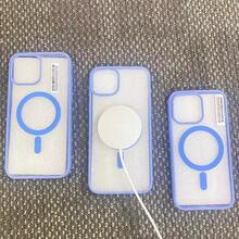 Transparent High-Grade Light Blue Framed Soft Gel Magnetic Charging Protective Case, Compatible, Shock-Proof, Ultra-Thin For IPhone - Far Peak Blue - View 9