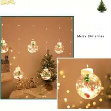 1PC Christmas LED String Lights With Santa, - 8 Modes, USB-Powered, Festive Holiday Decor For Bedroom, Christmas Tree Decoration Light, Christmas Tree Light, Christmas Window Light, Snowflake String Lights Christmas Decoration XMAS Decor Christmas Tree Gift Decor Thanksgiving Wedding Home Decor Home Decor Fall Decor Autumn Decor Birthday Decorations For Gifts Party Supplies Indoor Outdoor Garden Holiday Festival Decor Halloween Decor Wall Decor Halloween Ornaments