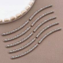 5 件不锈钢管珠扭管种子珠长管隔珠适用于 DIY 工艺女士手链项链珠宝制作