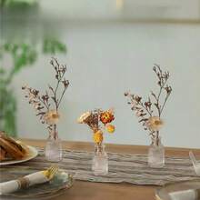 3/6/12 pezzi Vasi mini trasparenti, per decorazione di matrimoni e feste, vasi sciolti da 50ml, bottiglie diffusore, decorazione da tavolo, adatti per decorazione di negozi di fiori in stile bohémien moderno - Multicolore - Visualizzare 7