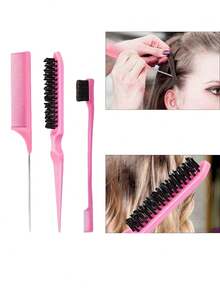 0150623540004 14件套美发造型工具套装 - 卷发梳、吹风梳、家用造型梳、气垫梳、喷雾瓶、按摩梳、发夹和发圈、直发和卷发护理产品、女士和儿童美发梳套装
