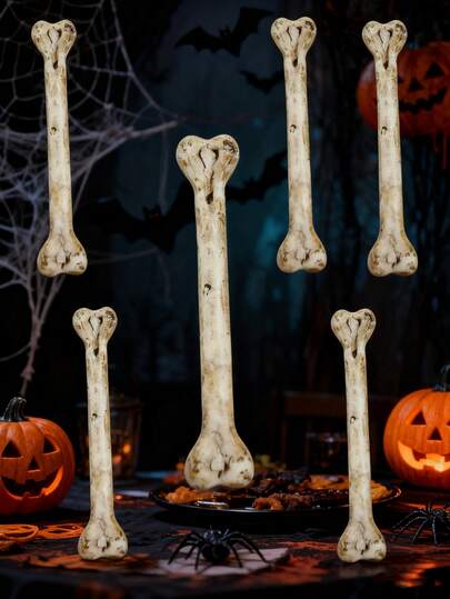 4 件跨境亡灵节万圣节配饰、DIY 装饰物 - 穿孔骨头、穿线骨头、圣诞节