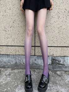 Medias de verano y otoño para mujer con gradiente de contraste, ajuste ceñido, transpirables y de colores caramelo para cosplay