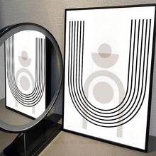 1pc/3PCS Wall Arts Posters Modern Abstract Geometric Beige Black Bohemian Poster Canvas Art, Suitable For Residential And Dormitory Walls, Living Room And Bar Decoration, Dining Room Or Bathroom, Room Decoration, Frameless High-Quality, Indoor/Outdoor Canvas Art, Frameless/ With A Frame