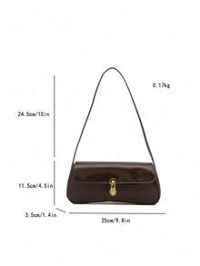 Women's Vintage Faux Oiled Leather Flap Decor One Shoulder Underarm Bag, Suitable For Dating, Outing, Party