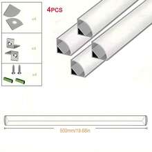 10 pezzi /8 pezzi /6 pezzi /4 pezzi Supporto per strisce LED a canale in alluminio a forma di V, sistema di clip di montaggio per strisce LED, barra luminosa, lampada per mobile, auto (senza strisce luminose)